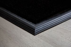17mm Coir matting with Rubber Edge - Black - 80 cm x 120 cm