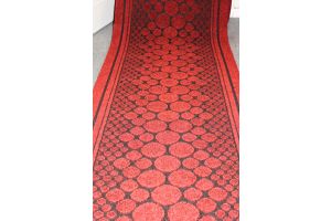 Long Hallway Entrance Runner Mat Red Stones Fire