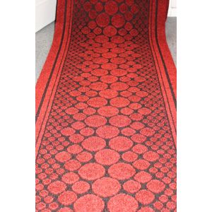 Long Hallway Entrance Runner Mat Red Stones Fire