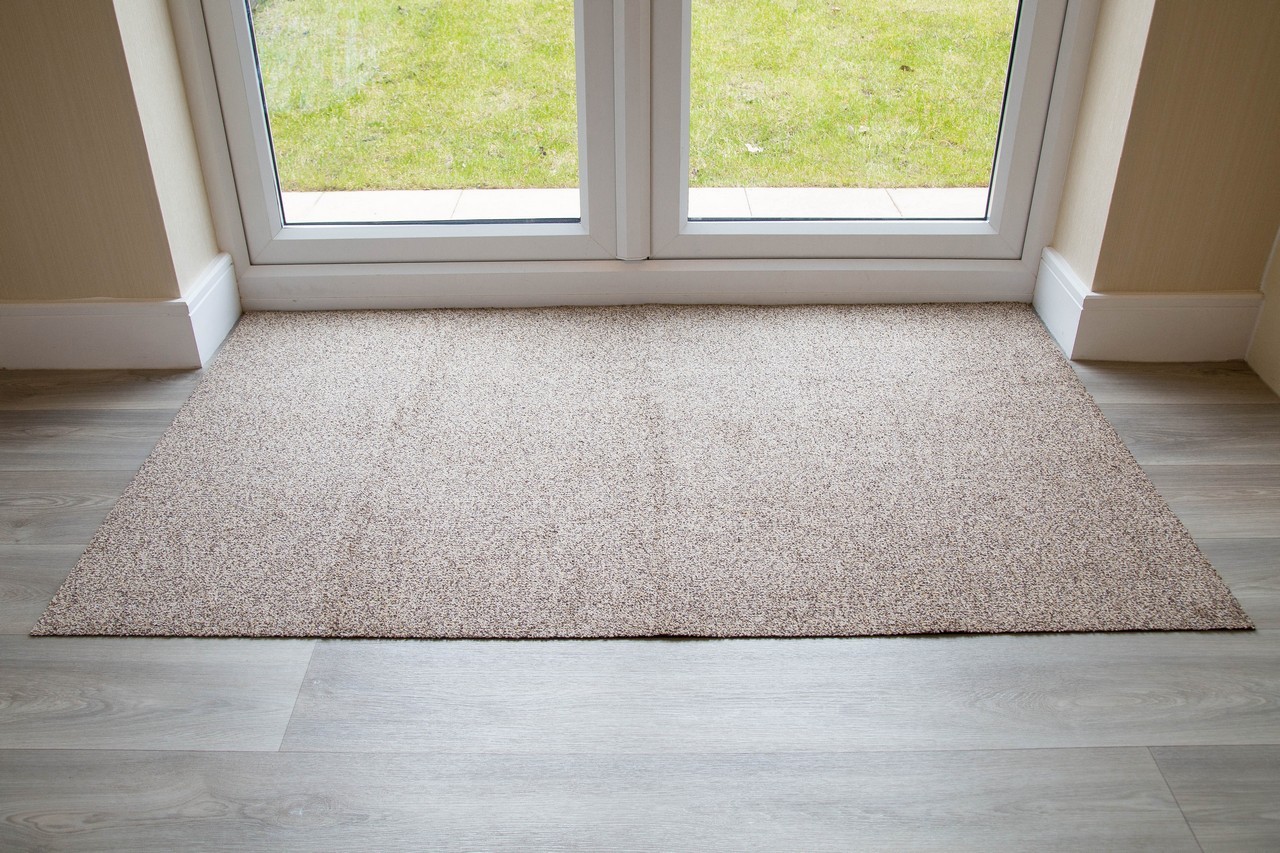 Buy Beige Cotton Entrance Floor Washable Mat Made to Measure at £16.00