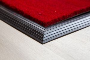 17mm Coir matting with Rubber Edge - Red - 100 cm x 200 cm